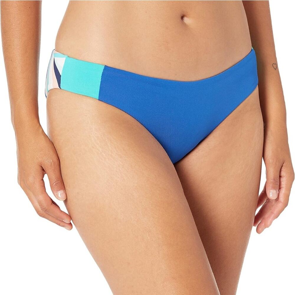 NWOT Carve Designs Sanitas Colorblock Bikini Bottom Royal Blue Kaleidoscope sz M